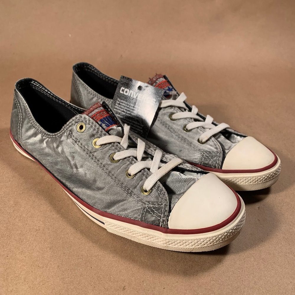 Converse Chuck All Star CT Silver Satin Sneakers, New!